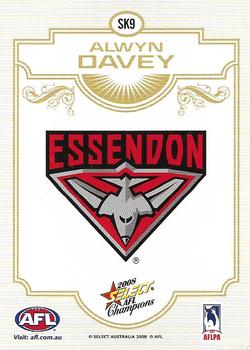 2008 Select AFL Champions - Sketches #SK9 Alwyn Davey Back